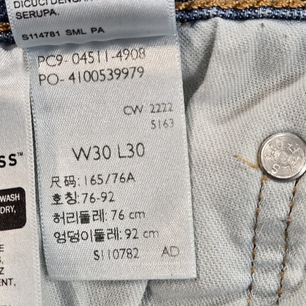 Levi's 511 Jeans Mens 28x29 (tag 30x30) Blue Slim Taper Stretch‎ Medium Wash